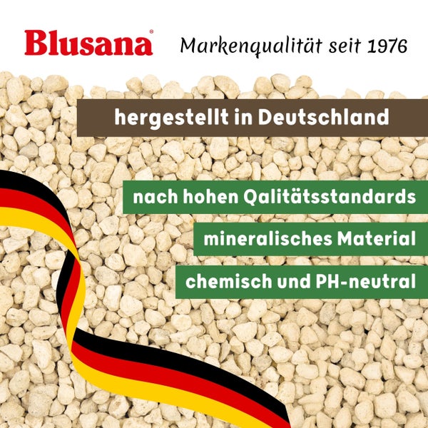 Blusana Bimsstein Pflanzsubstrat für Pflanzen natürliches  Vulkangestein mineralisches Bims Granulat grobe Körnung 8-16 mm Hydrokultur Drainage Dekor