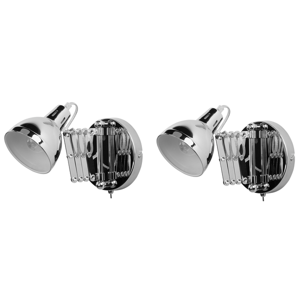 Wandlampe 2er Set HARRINGTON verstellbar Metall Silber