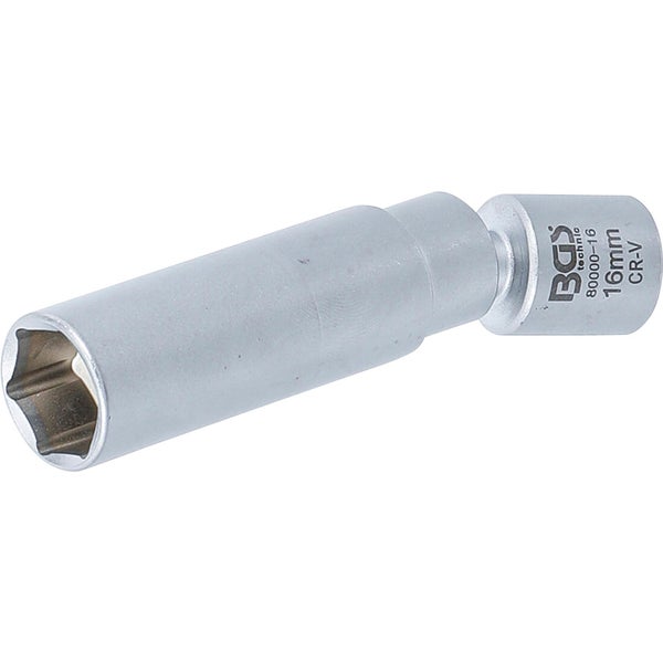 BGS Glüh- und Zündkerzen-Gelenk-Einsatz Antrieb Innenvierkant 10 mm (3/8) SW 16 mm - 80000-16