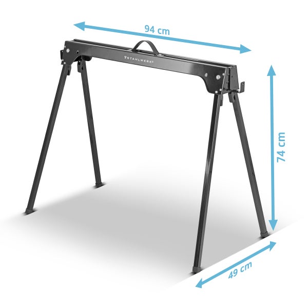 STAHLWERK Sägebock 2er Set 500 kg Universal Arbeitsbock Klappbock Gerüstbock