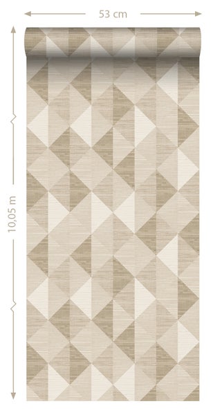 Tapetenrolle mit geometrischem Dreiecksmuster, 53 cm breit und 10,05 m lang