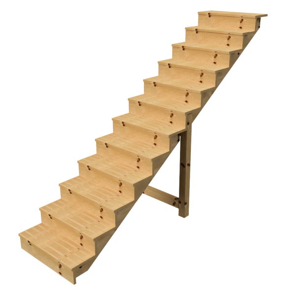 Holztreppe mit zwölf Stufen