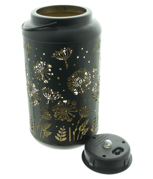 FRANK FLECHTWAREN|Solar-Laterne Pusteblume, 12,5 x 12,5 x 22,5 cm, METALL, KUNSTSTOFF