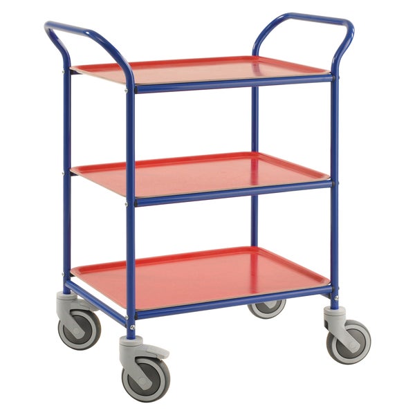Servierwagen mit drei Ablageflächen und Rollen