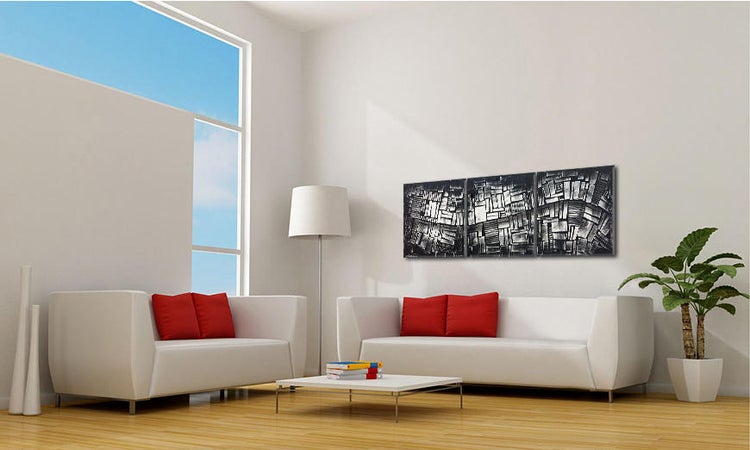 Das Wohnzimmerbild -Inner City- 180x60x2 cm handgemaltes Unikat