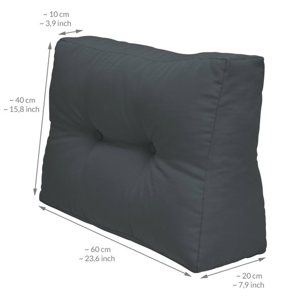 Beautissu ECO Elements Palettenkissen Sitz + Rücken Graphitgrau (2tlg)