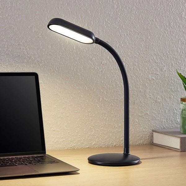 PRIOS LED Tischlampe Opira ( Touchdimmer)mit USB Anschluss dimmbar (Modern) in Schwarz (1 flammig, ) - Tischleuchte Schreibtischlampe Nachttischlampe Touch Lampe