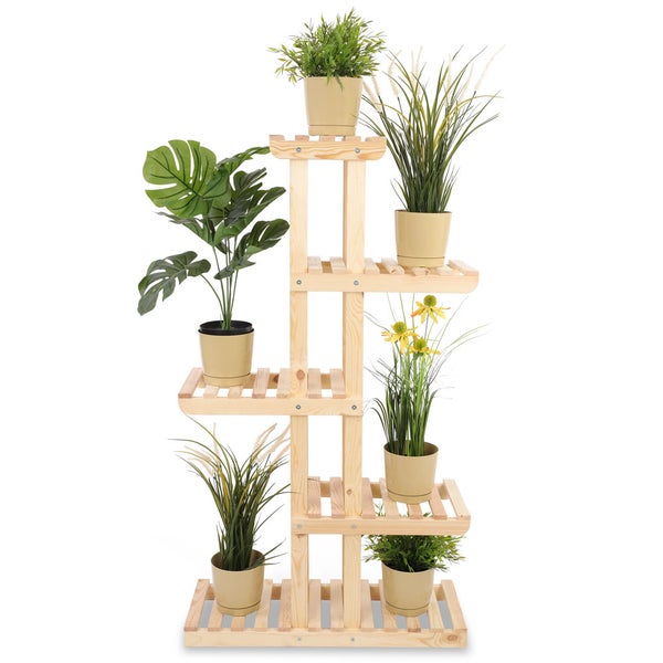 Blumenständer FLORACK HxBxT 117x68x25cm 6 Ablagen Kieferholz Natur unbehandelt