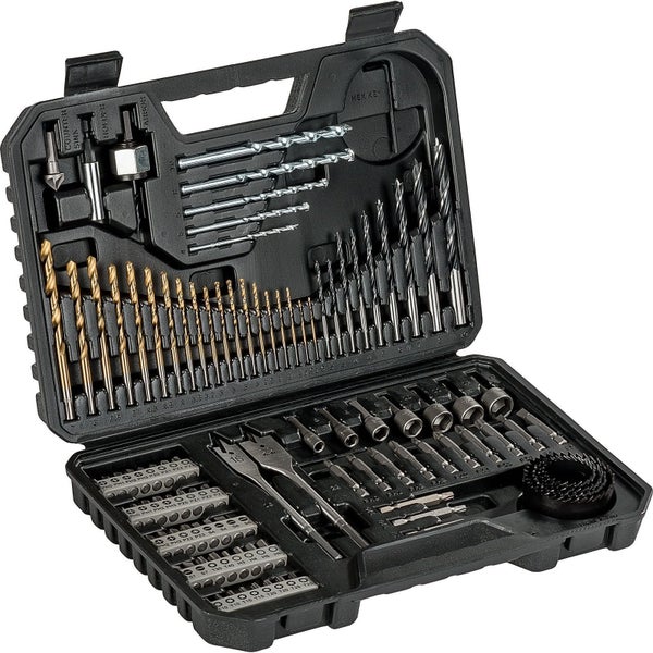 Bohrer und Bit Set in schwarzem Koffer