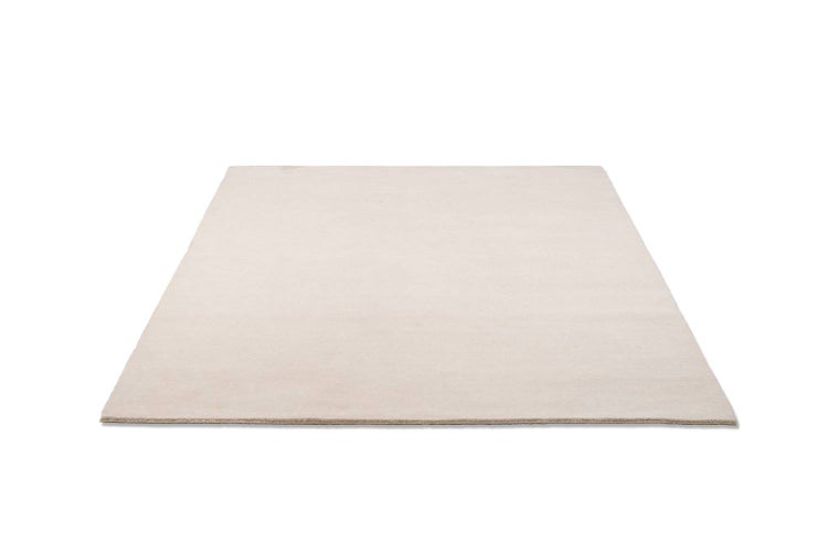 Wollteppich Luxus Designerteppich moderner uni Teppich aus reiner Schurwolle Creme 195x295 cm