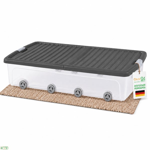 Unterbettkommode mit Rollen und Deckel zur Aufbewahrung