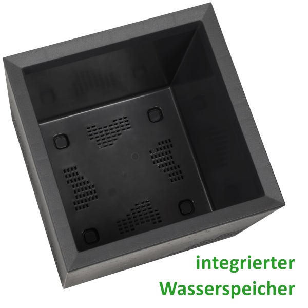 Ondis24 Pflanzkübel Beton 40 Caro Rollen 100% recycled anthrazit, Blumentopf, Pflanzgefäß