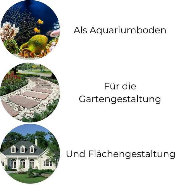 Kieselsteine Garten Carrara Weiß Zierkies Ziersplitt Splitt 5-8 mm 25 kg Aquarium Kies Marmorkies Steinteppich Zierstein Weiß