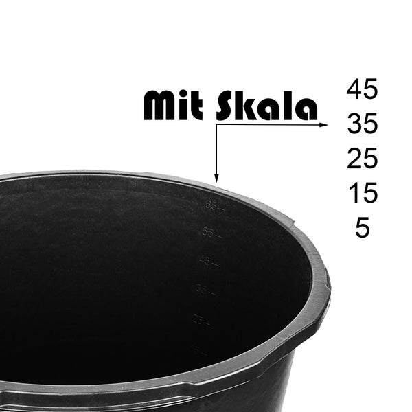 BigDean Mörtelkübel 45 Liter Rund Miniteich Baueimer Mörtelkasten - Ø 50 cm x 33 cm - Speiswanne Zementwanne Mörtelwanne - Made in Germany - Blauer Engel