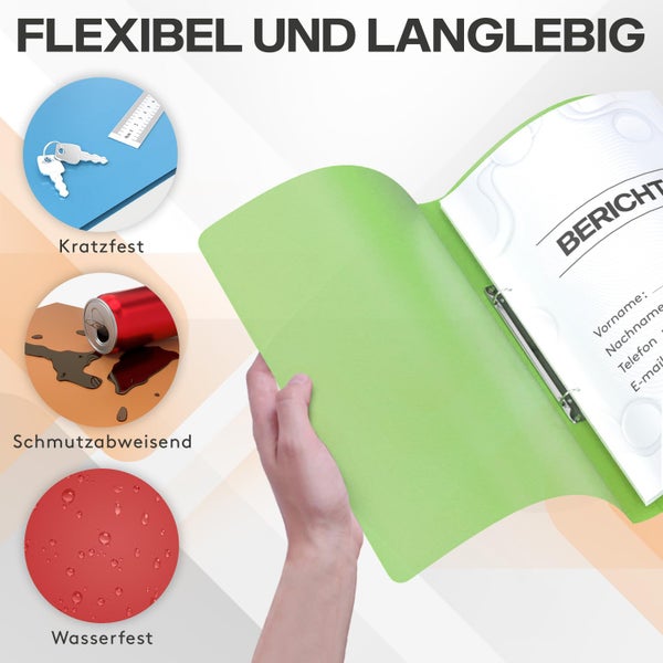 ACROPAQ - 12 x Ringbuch A4 - Mit 2 Ringen, Mit Rückenetiketten, Rückenbreite 2,5 cm, Farbbogen, Natur Farbkollektion - Ringhefter, Ringordner, Ordner A4 Schmal, Ringmappe A4, Schulordner