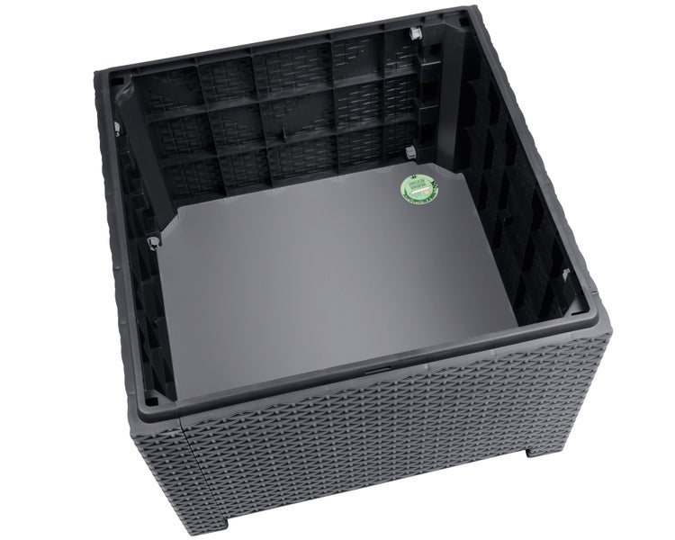 Ondis24 Tisch Aphrodite anthrazit mit Staufach 130 Liter