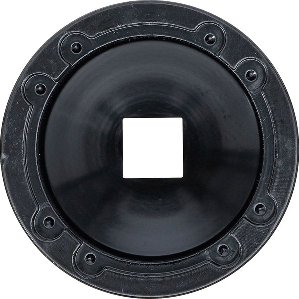 Schwarze Tankverschlussabdeckung mit quadratischer Öffnung