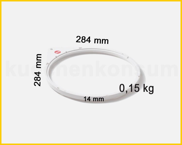 Hailo Drehtellerring, Maße 284 Millimeter mal 284 Millimeter, Höhe 14 Millimeter, Gewicht 0,15 Kilogramm.