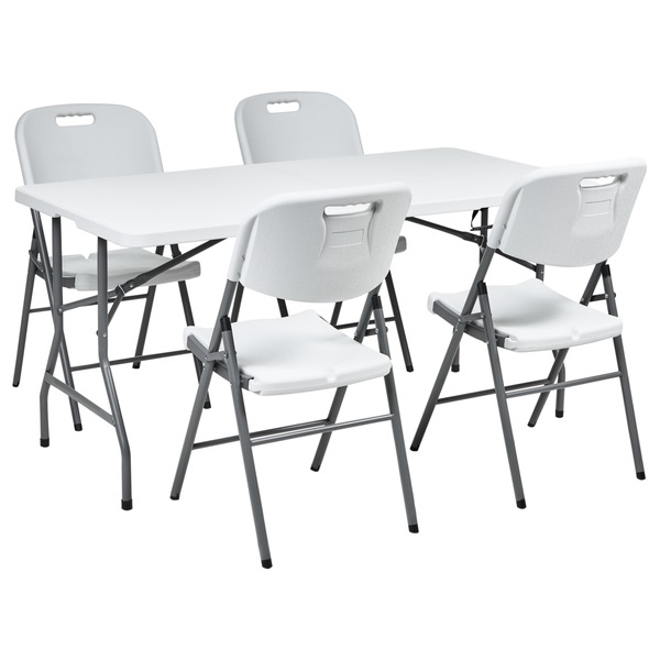 Gartenmöbel Set 4-Sitzer CUGNOLI klappbar Weiß