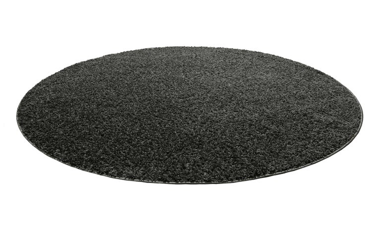 Teppich Rund Anthrazit Hochflor GinoHomie Living 200 cm rund