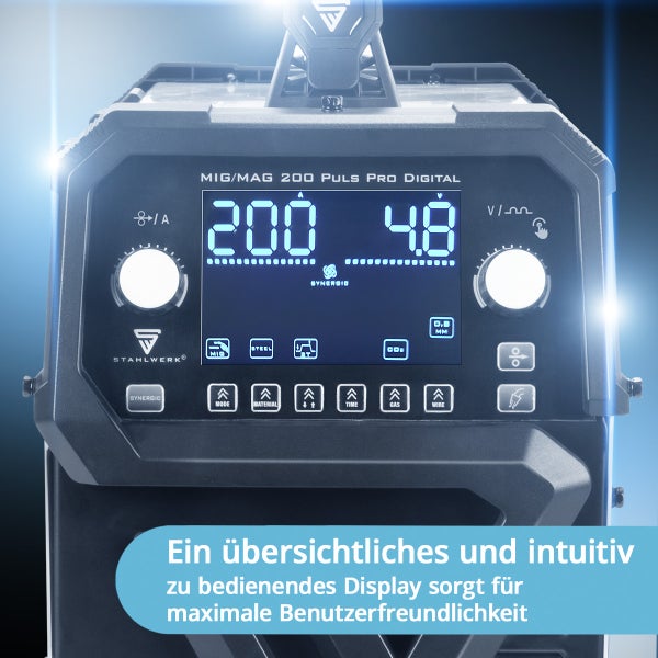STAHLWERK Schweißgerät MIG MAG 200 Spot Puls Pro Kombigerät mit Spotfunktion
