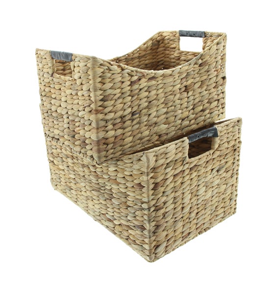 FRANK FLECHTWAREN | Universalkorb, 2er Set, KORBGEFLECHT, METALL, 35 x 22 x 20 cm, 39 x 27 x 22 cm