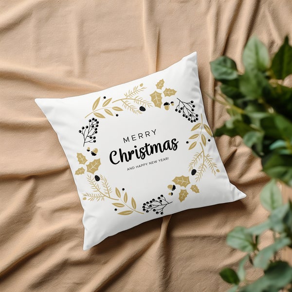 Kuschelkissen, Kissenhülle, Kissenbezug Schriftzug Weihnachten PI11251_40x40cm