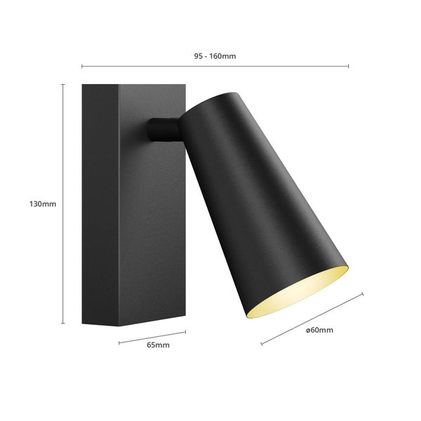 Lucande Strahler Angelina (Skandinavisch) in Schwarz aus Metall (1 flammig, GU10) - Deckenlampe Deckenleuchte Lampe Spot Schlafzimmerleuchte