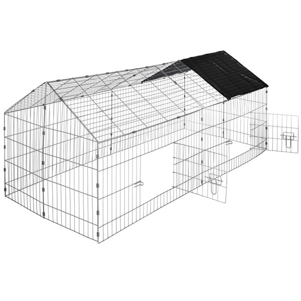 Freilaufgehege für Kaninchen tectake  aus 12 Gitterelementen 180 x 75 x 75 cm