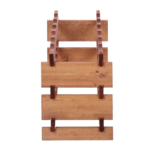 Weinregal VINOTECA FLEX PRO HxBxT 37x65x28cm 18 Flaschen auf 3 Fbenen Massives Kiefernholz Braun geölt