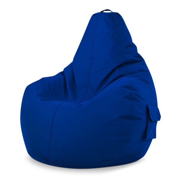 Green Bean Sitzsack mit Rückenlehne 80x70x90cm - Gaming Chair mit 230L Füllung Kuschelig Weich Waschbar - Bean Bag Bodenkissen Lounge Chair Sitzhocker Relax-Sessel Gamer Gamingstuhl Blau