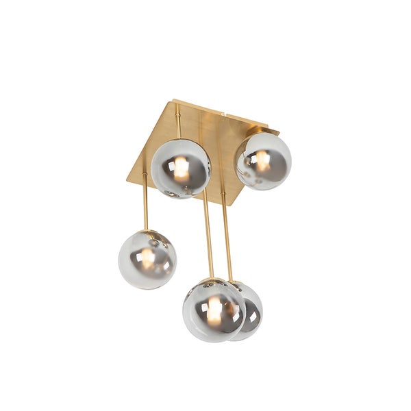 Deckenleuchte mit fünf Glaskugeln