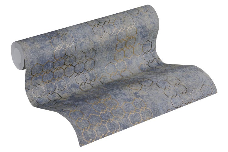 Tapete mit grafischem Sechseckmuster