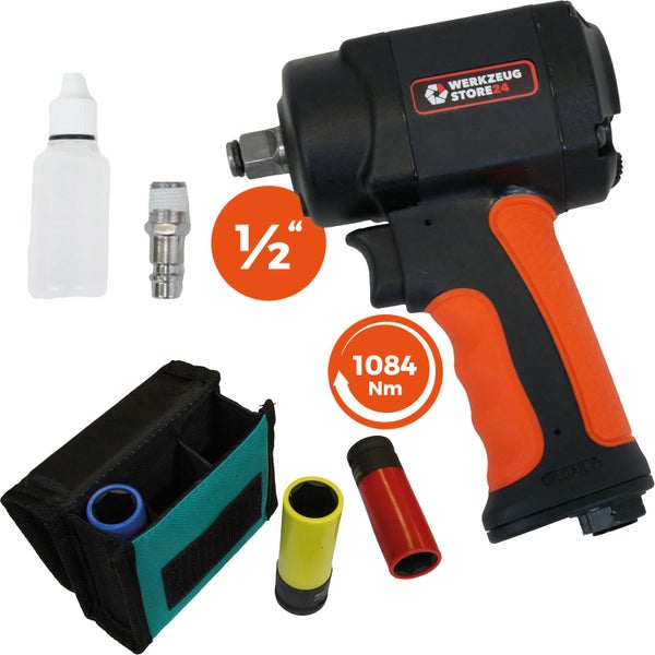 WS24 Druckluft-Schlagschrauber 1/2 mini + Steckschlüssel 3tlg.