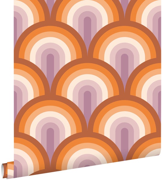 Tapetenrolle mit Retro-Kreismuster