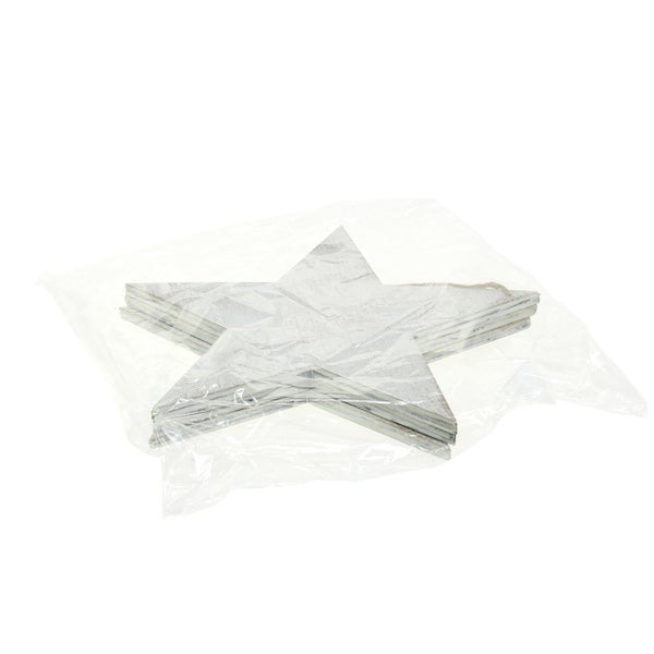 Sternförmige Holzdekorationen in Verpackung