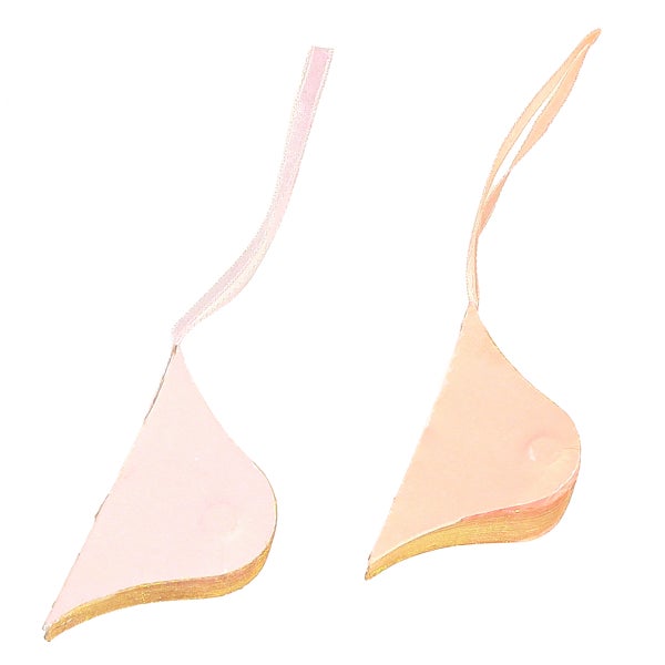 Zwei Dekoanhänger aus Holz mit Aufhängeband