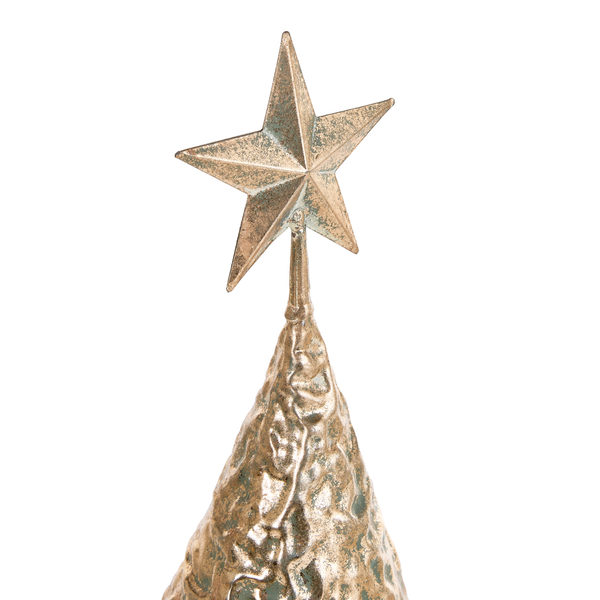 Dekorativer Weihnachtsbaum mit Sternspitze als Tischdekoration