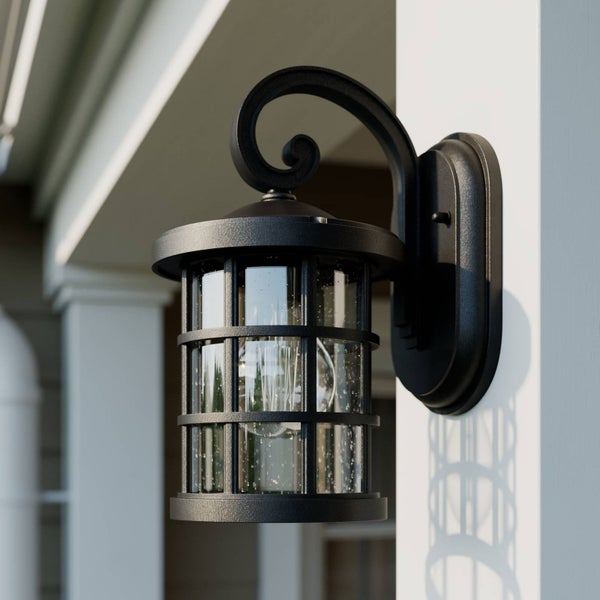 Lindby Wandleuchte außen (Laterne) Ankea (Retro, Vintage Antik) in Schwarz (1 flammig E27) - Außenwandleuchten Wandlampe Led Außenlampe Outdoor für Außenwand/Hauswand