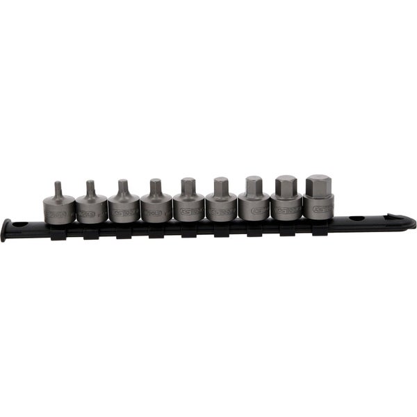 KS TOOLS 3/8 Bit-Stecknuss-Satz Innensechskant kurz 9tlg. 4-14 mm - 917.4000