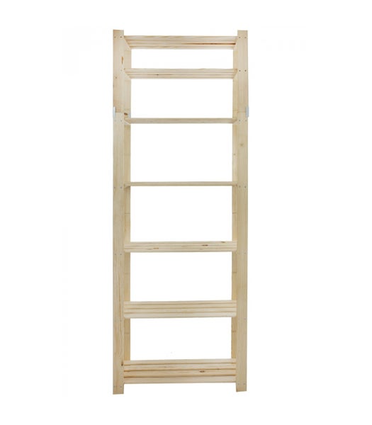 PROREGAL Holzregal Pinepeak HxBxT 220 x 80 x 38 cm 7 Fachboden 1,2 cm Dickes Kiefernholz Natur