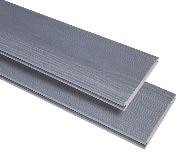 GartenLand WPC Terrassendiele Advance 20 x 140 x 4000 mm Loft-Grey Bicolor Geprägte Holzstruktur Co-Extrudiert Massivprofil