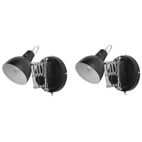Wandlampe 2er Set HARRINGTON verstellbar Metall Schwarz