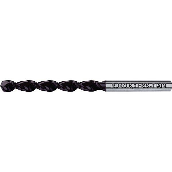 RUKO 10x Spiralbohrer DIN 338 TL 3000 TiAlN HSS Ø 6 mm - 258060F