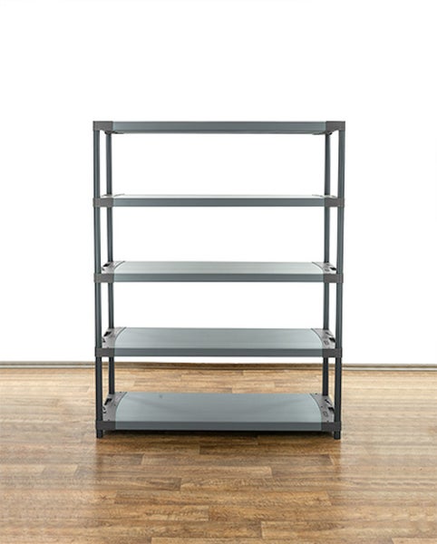 PROREGAL Kunststoffregal Grey Bear Tall HxBxT 180 x 140 x 46 cm Fachlast 70 kg Grau