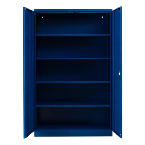 PROREGAL Stahlschrank Bee 7 Fachböden HxBxT 195 x 120 x 42 cm Pulverbeschichtetes Fachbodenmaterial Blau & Blau