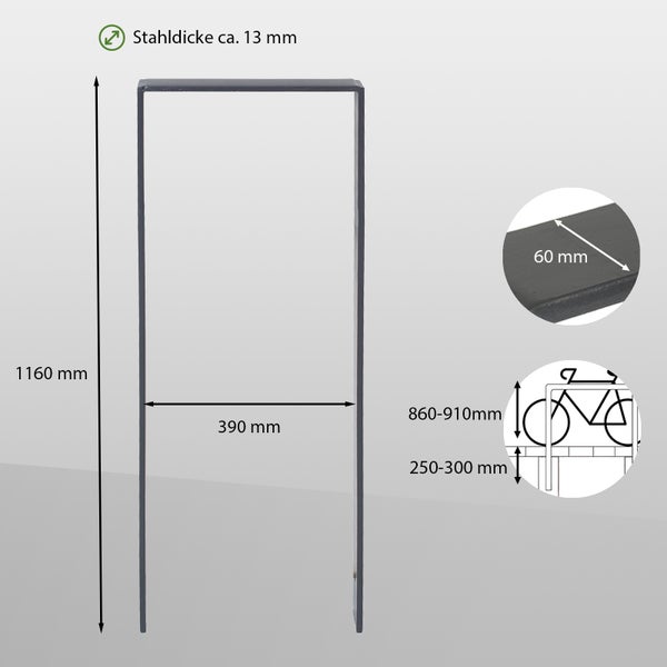 Abmessungen des Fahrradständers