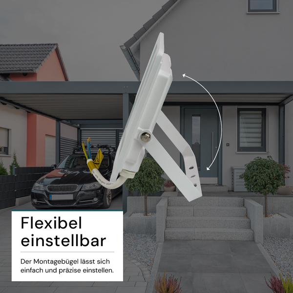 Weißer LED-Strahler mit Kabel