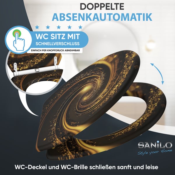 WC Sitz mit Absenkautomatik und Schnellverschluss Sanilo Design Galaxie