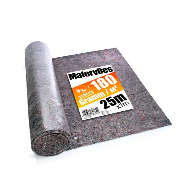 Malervlies Rolle, 25 Meter lang, 1 Meter breit, Flächengewicht 180 Gramm pro Quadratmeter